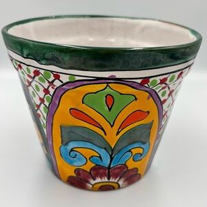 Talevera Planter Handmade In Mexico,Also Slight Smaller Size One in Separate Ad